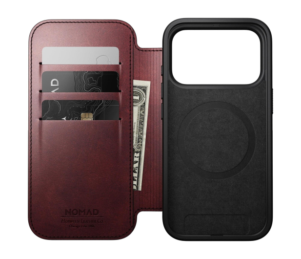 Nomad Modern Leather Folio do iPhone 17 Pro MagSafe burgund - 1362229 - zdjęcie 5
